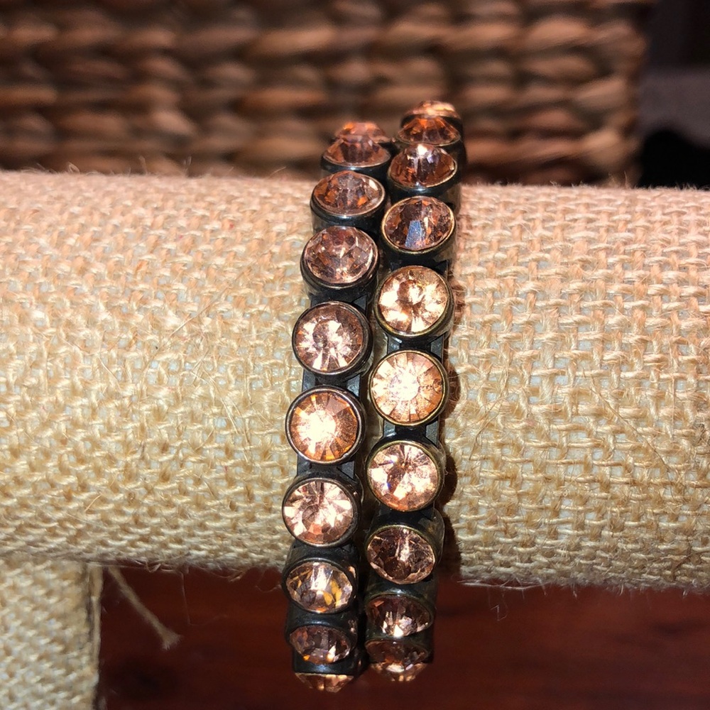 Topaz faux stone bangle encased in antique gold